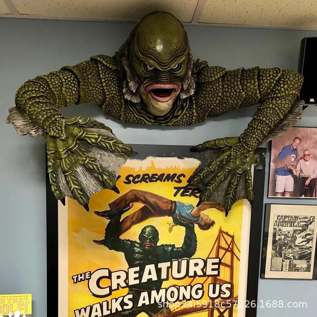 Kreatur The Black Lagoon Grab sculpturen Figure Tuinbouw Buitenornamenten Monster Standbeeld Man Halloween Decoratie