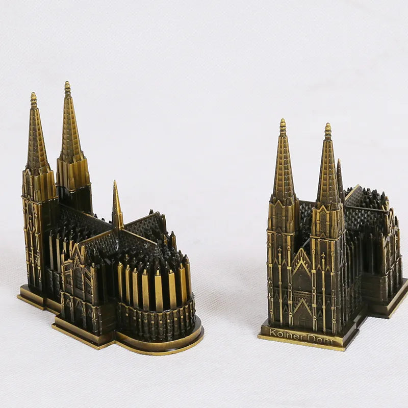 Kölner Dom Model Metaal Antiek Brons Duitsland Kölner Dom Gebouw Figurine Wereldberoemd Landmark Architectuur Decoratie