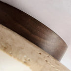 Travertine plafondlamp - verfijnde elegantie - zacht licht - uniek ontwerp