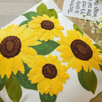 Katoenen Geborduurde Decoratieve Kussen 45x45 cm met Zonnebloem Patroon