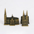 Kölner Dom Model Metaal Antiek Brons Duitsland Kölner Dom Gebouw Figuren Wereldberoemde Bezienswaardigheid Architectuur Decoratie