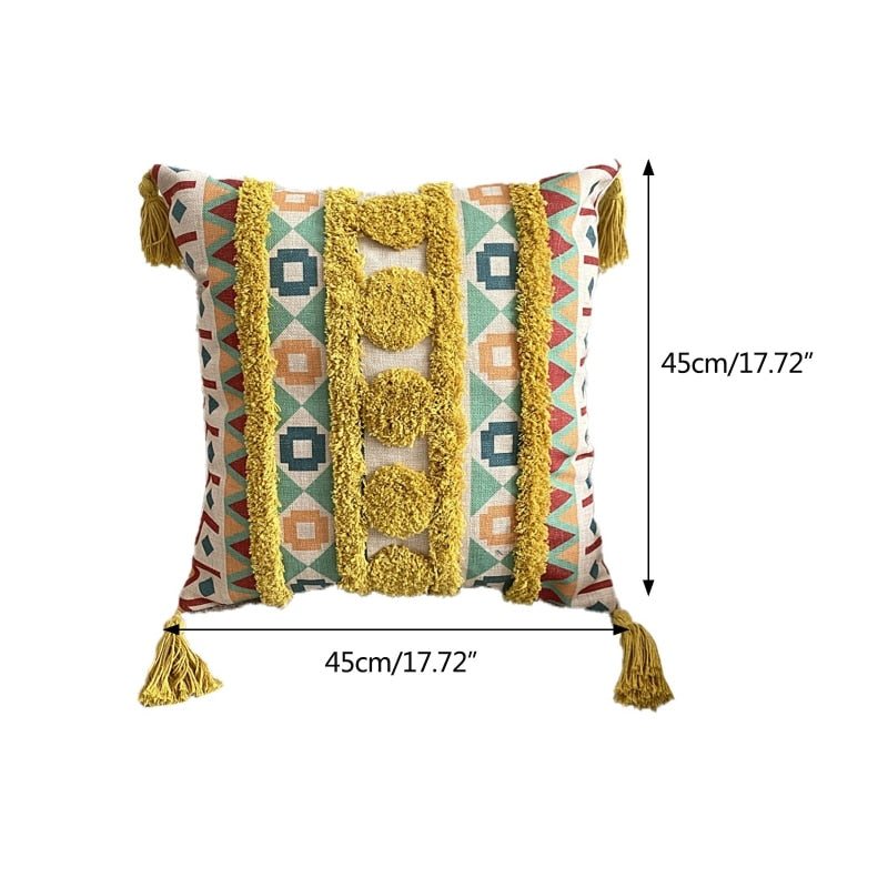 Boho gevoerde franjes kussenhoes