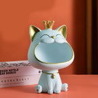 Fortune Crown Big Mouth Kat Entree Sleutelhanger Decoratief Ornament, Lichte Luxe Verhuisgift Sculptuur