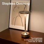 Draadloze oplaadbare moderne Aura-tafellamp met touchbediening | Draadloos LED-licht voor moderne bijzettafels en bureaus | Minimalistische tafellamp