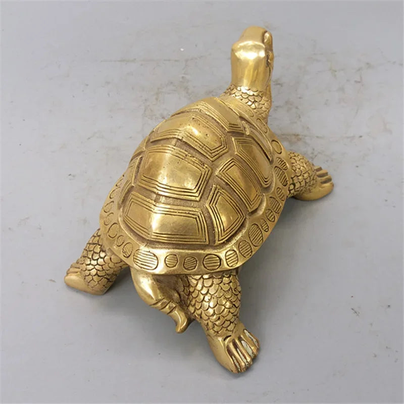 Messing Feng Shui Schildpad Standbeeld Geluk Dier Sculptuur voor Langdurigheid Thuis Kantoor Decoratie Beeldje Geschenk Studie Ornament
