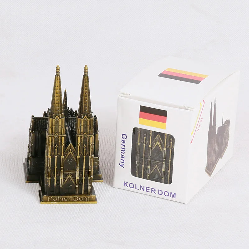 Kölner Dom Model Metaal Antiek Brons Duitsland Kölner Dom Gebouw Figurine Wereldberoemd Landmark Architectuur Decoratie