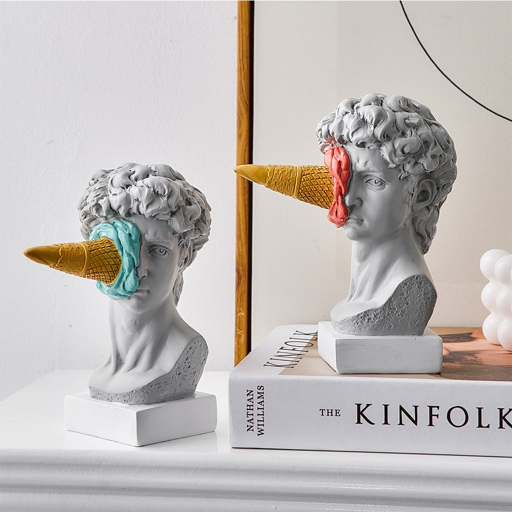 David Beeld met IJsje Thuisdecoratie Sculptuur