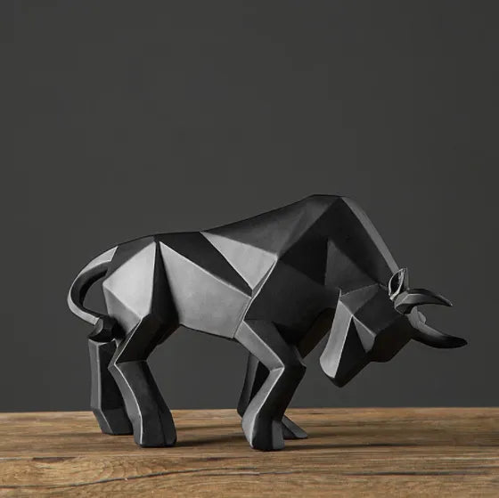 YuryFvna Moderne Geometrische Stier Standbeeld, Ornament, Café, Stier Sculpturen, Dier Figuren, Abstracte Hotel Woondecoratie