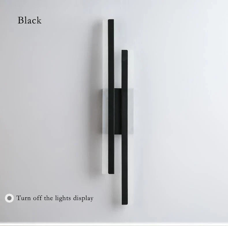 Moderne LED Wandlamp: Zwart/Gouden Acryl Kamerversiering Lamp