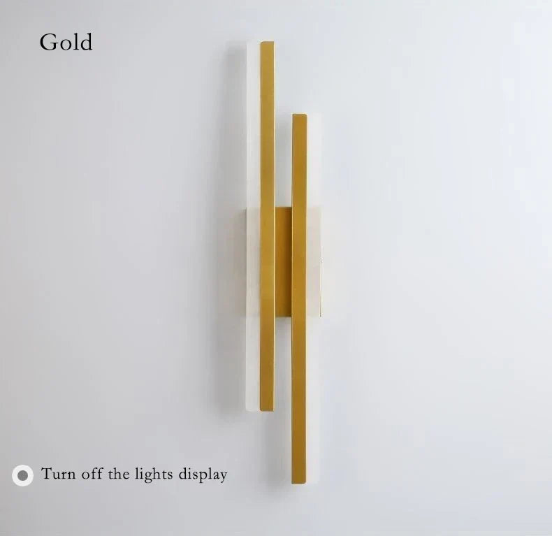 Moderne LED Wandlamp: Zwart/Gouden Acryl Kamerversiering Lamp