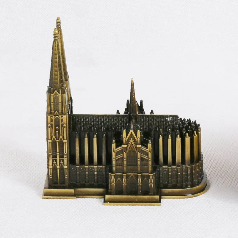 Kölner Dom Model Metaal Antiek Brons Duitsland Kölner Dom Gebouw Figurine Wereldberoemd Landmark Architectuur Decoratie