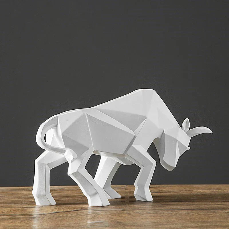 YuryFvna Moderne Geometrische Stier Standbeeld, Ornament, Café, Stier Sculpturen, Dierfiguren, Abstracte Hotel Thuisdecoratie