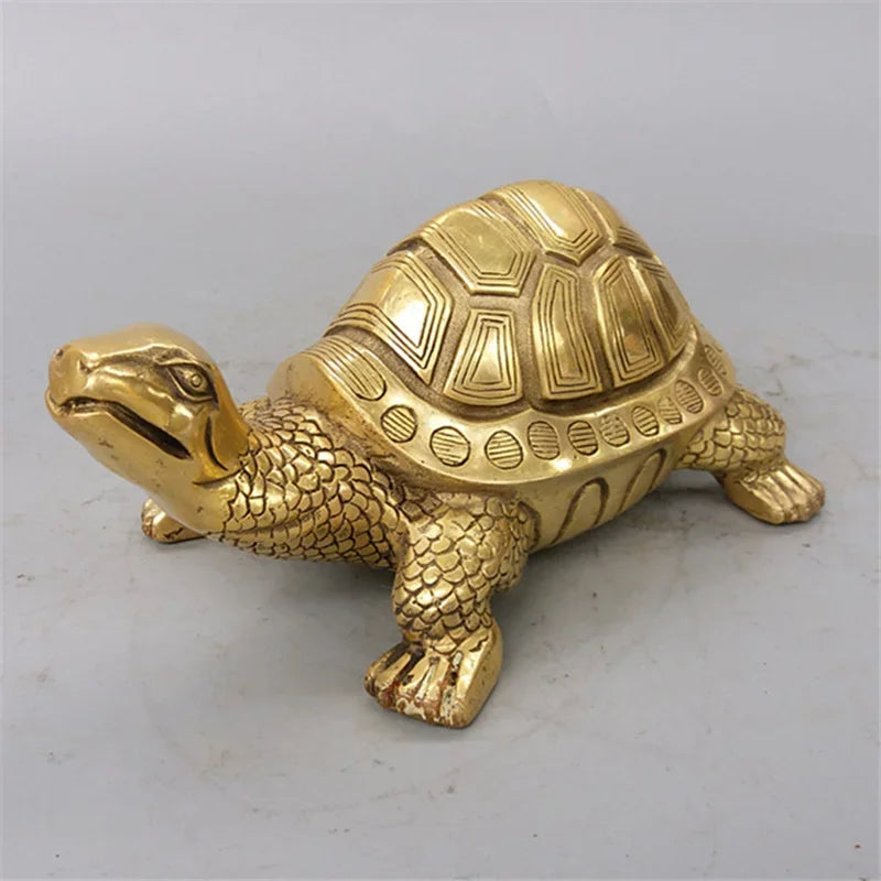 Messing Feng Shui Schildpad Standbeeld Geluk Dier Sculptuur voor Langdurigheid Thuis Kantoor Decoratie Beeldje Geschenk Studie Ornament