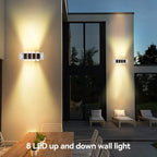 Solar wandlampen Solavine | Warm wit licht | IP44 weerbestendig | Voor hek, terras & tuin | 8 uur lichtduur