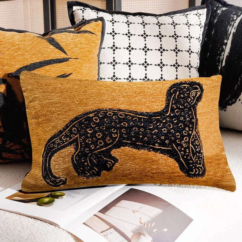 Luxe Geweven Decoratieve Kussen met Paardenprint voor Bank en Woonkamer