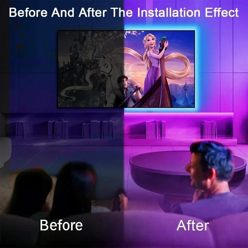 USB RGB LED strip verlichting met app-besturing voor kamer- en TV-achtergrondverlichting decor