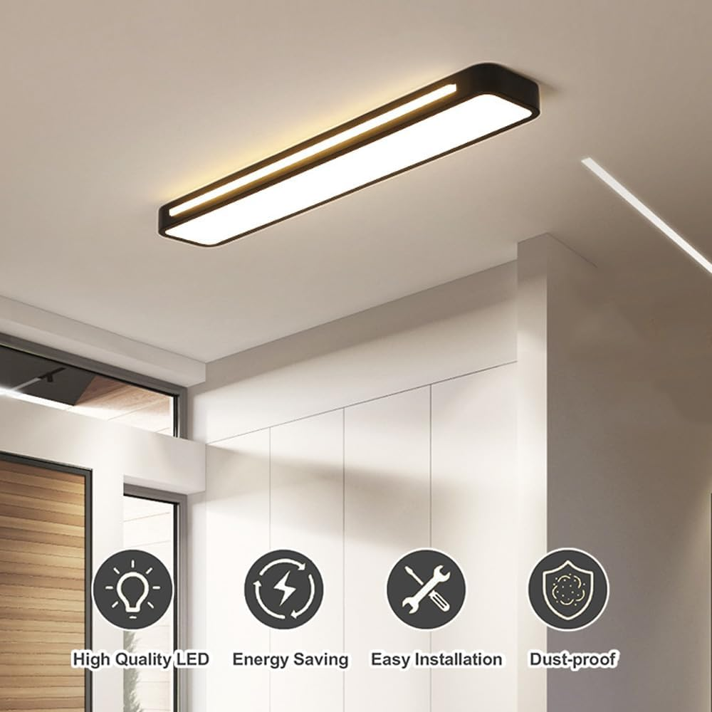 Minimalistische LED plafonnière van ijzer en acryl