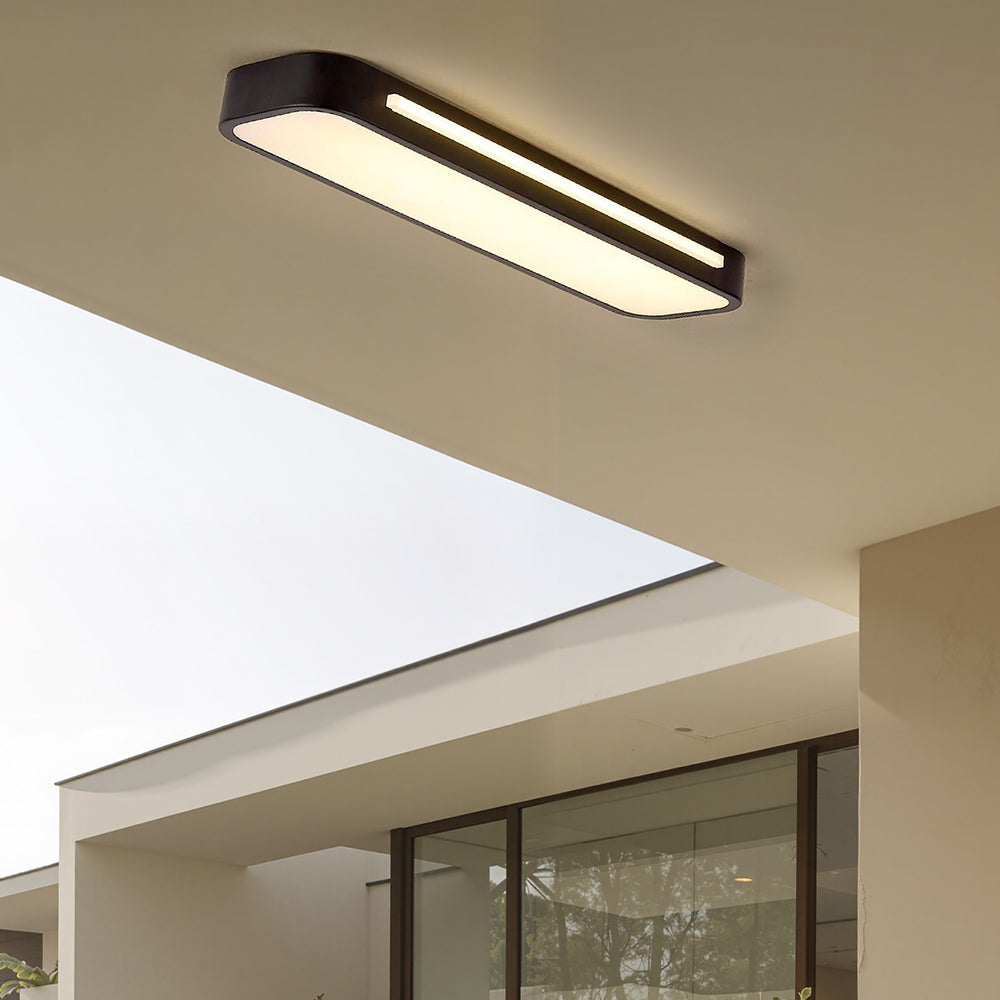 Minimalistische LED plafonnière van ijzer en acryl
