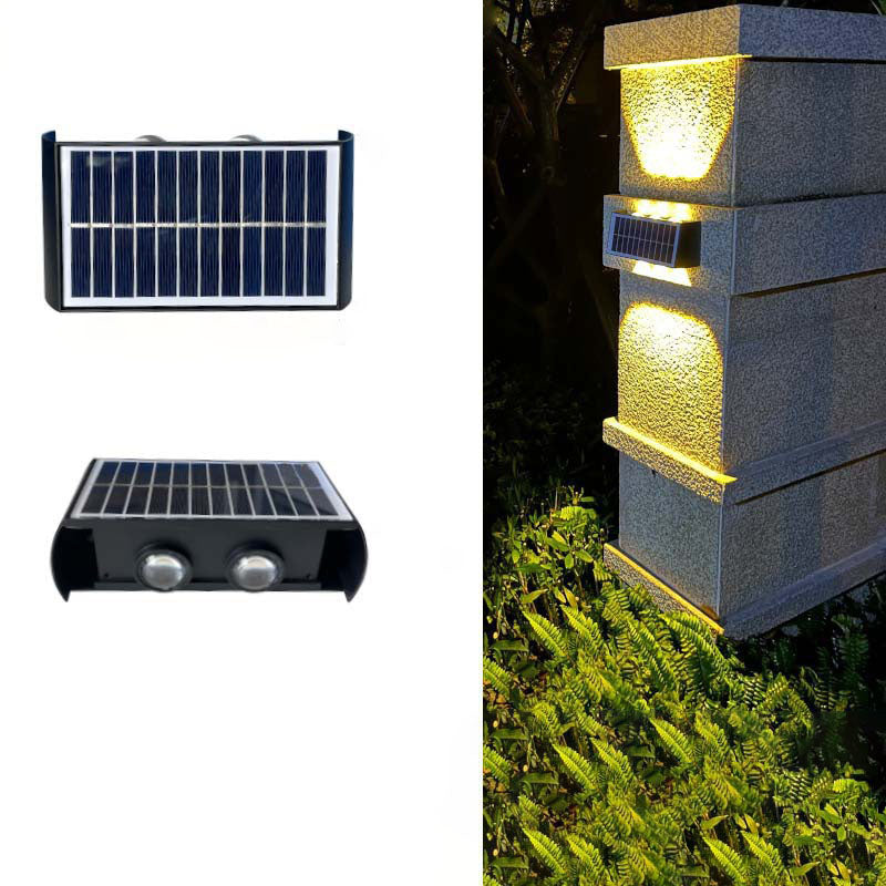 Moderne eenvoud Solar waterdichte rechthoekige ABS PMMA LED wandlamp voor buiten terras