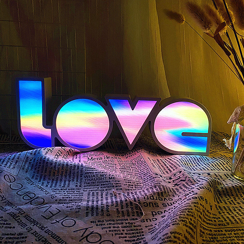 Moderne Art Deco waterdichte PS LOVE letter LED tafellamp voor de slaapkamer