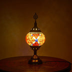 Traditionele Tiffany romantische ovale ijzeren emaille 1-licht tafellamp voor de slaapkamer