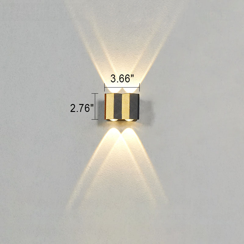 Moderne Licht Luxe Gouden Aluminium Buiten Waterdichte Terras LED Wandlamp