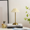 Hedendaagse Scandinavische oplaadbare strijkijzer stof conisch gevouwen LED tafel lamp voor nachtkastje