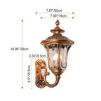 Traditionele Europese waterdichte kasteelvormige Aluminium-Glas 1-licht Buitenwand sconce Lamp voor Tuin