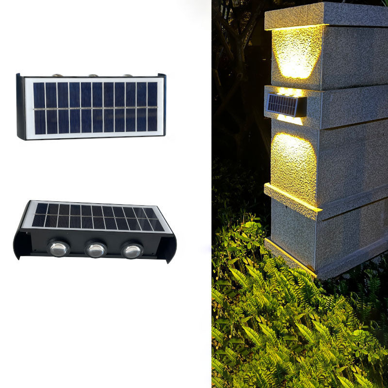 Moderne eenvoud Solar waterdichte rechthoekige ABS PMMA LED wandlamp voor buiten terras