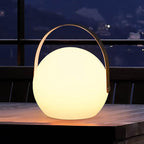 Moderne eenvoud plastic rond vierkant hand LED tafellamp voor buitenpatio