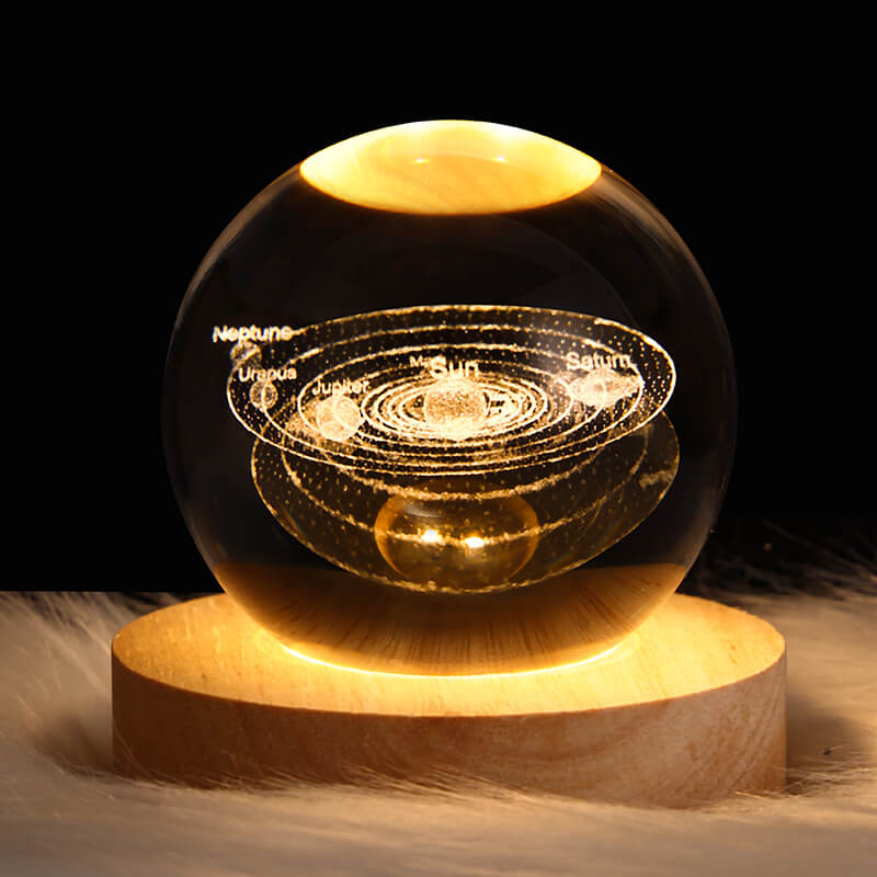 Kreatieve Decoratieve Sterren Systeem Kristallen Bol USB LED Nachtlamp Tafel Lamp