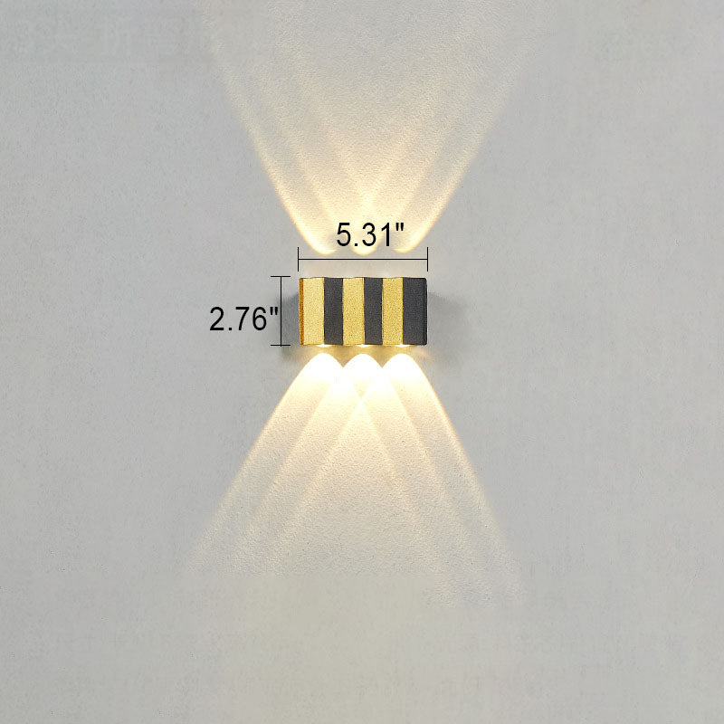 Moderne Licht Luxe Gouden Aluminium Buiten Waterdichte Terras LED Wandlamp