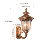 Traditionele Europese waterdichte kasteelvormige Aluminium-Glas 1-licht Buitenwand sconce Lamp voor Tuin