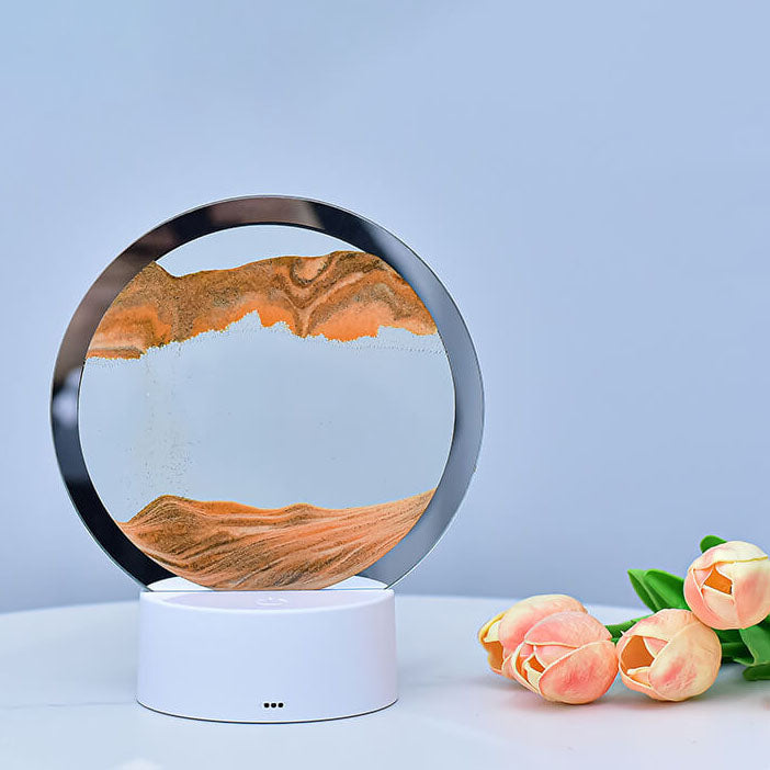 Kreatieve Ronde Zandscherm Quicksand 3D LED Nachttafel lamp Tafellamp