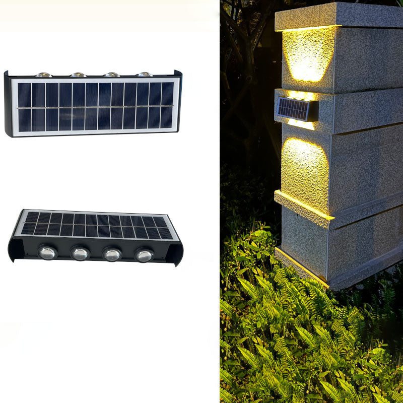 Moderne eenvoud Solar waterdichte rechthoekige ABS PMMA LED wandlamp voor buiten terras