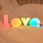 Moderne Art Deco waterdichte PS LOVE letter LED tafellamp voor de slaapkamer
