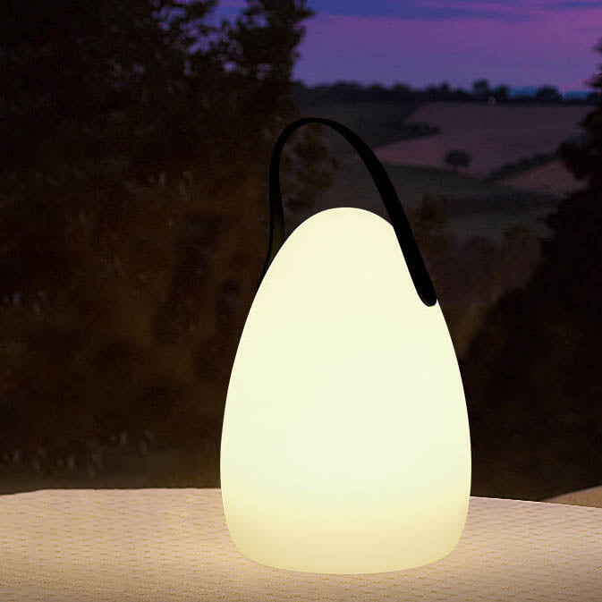 Moderne eenvoud plastic rond vierkant hand LED tafellamp voor buitenpatio