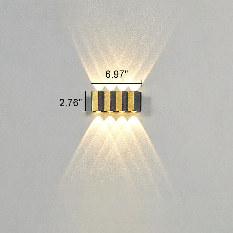 Moderne Licht Luxe Gouden Aluminium Buiten Waterdichte Terras LED Wandlamp
