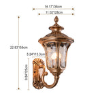 Traditionele Europese waterdichte kasteelvormige Aluminium-Glas 1-licht Buitenwand sconce Lamp voor Tuin