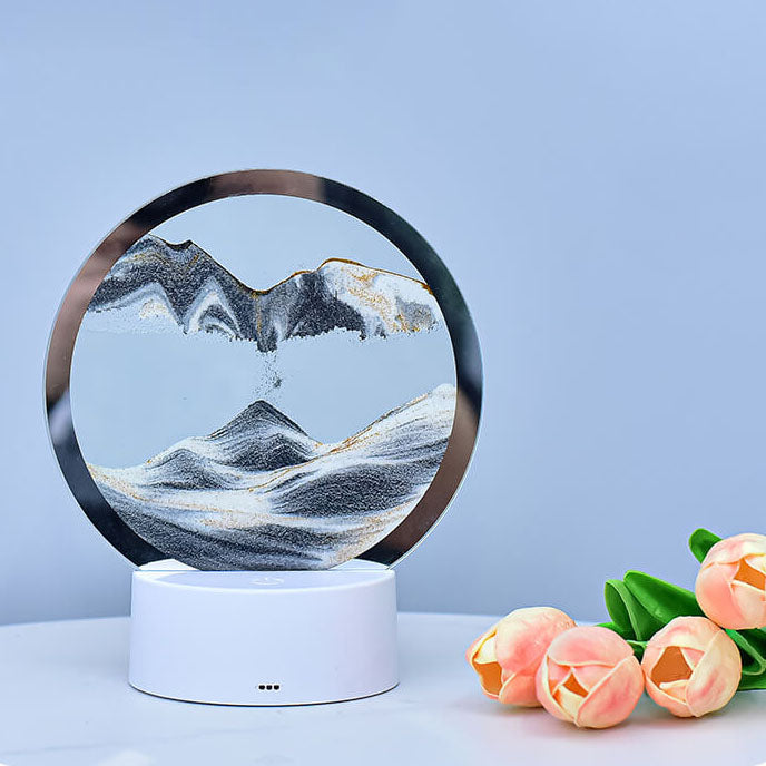 Kreatieve Ronde Zandscherm Quicksand 3D LED Nachttafel lamp Tafellamp