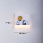 Hedendaagse creatieve ijzerhars ronde astronaut LED wandlamp voor slaapkamer