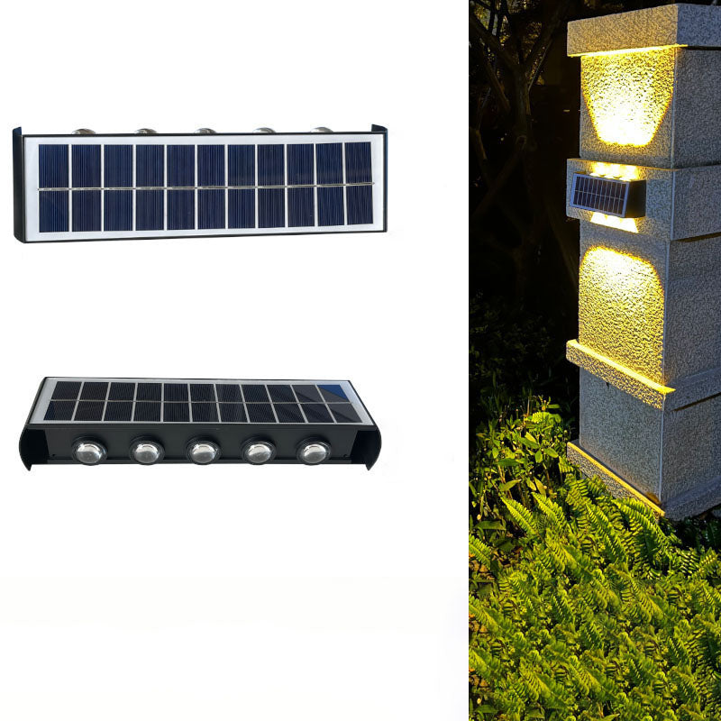 Moderne eenvoud Solar waterdichte rechthoekige ABS PMMA LED wandlamp voor buiten terras