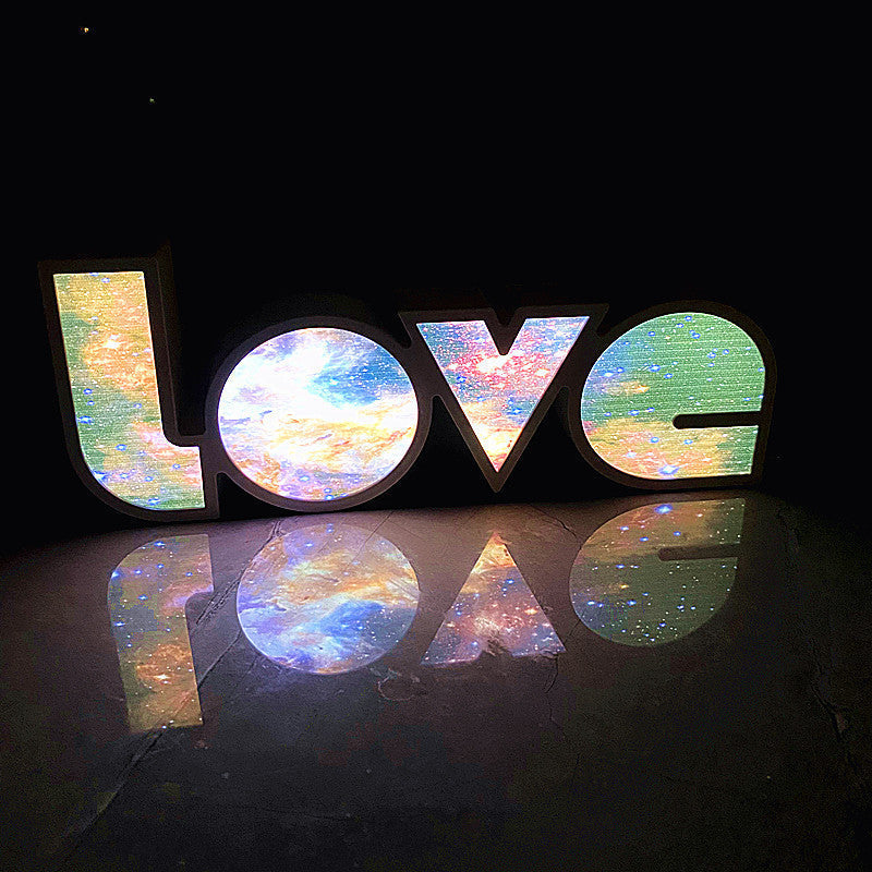 Moderne Art Deco waterdichte PS LOVE letter LED tafellamp voor de slaapkamer