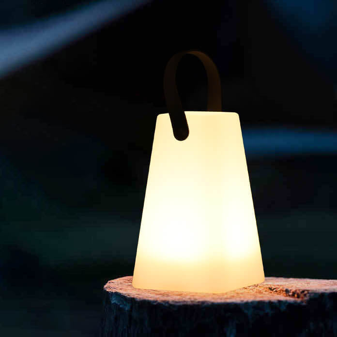 Moderne eenvoud plastic rond vierkant hand LED tafellamp voor buitenpatio