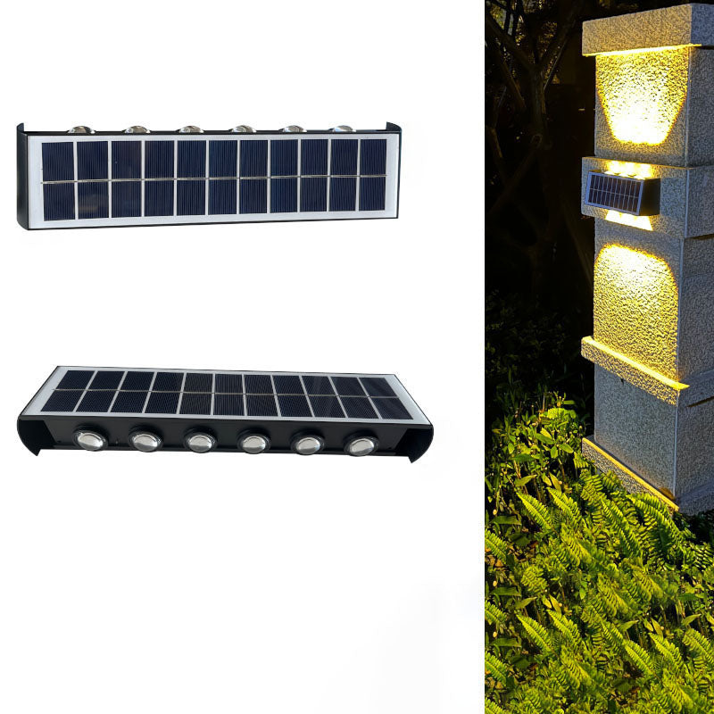 Moderne eenvoud Solar waterdichte rechthoekige ABS PMMA LED wandlamp voor buiten terras