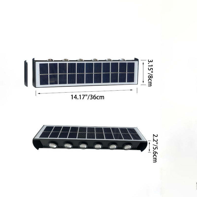 Moderne eenvoud Solar waterdichte rechthoekige ABS PMMA LED wandlamp voor buiten terras