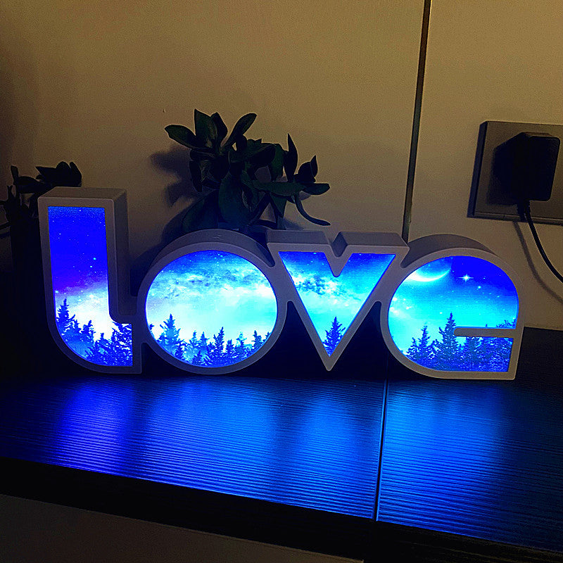 Moderne Art Deco waterdichte PS LOVE letter LED tafellamp voor de slaapkamer