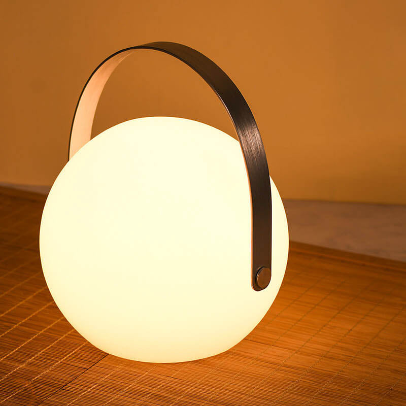 Moderne eenvoud plastic rond vierkant hand LED tafellamp voor buitenpatio