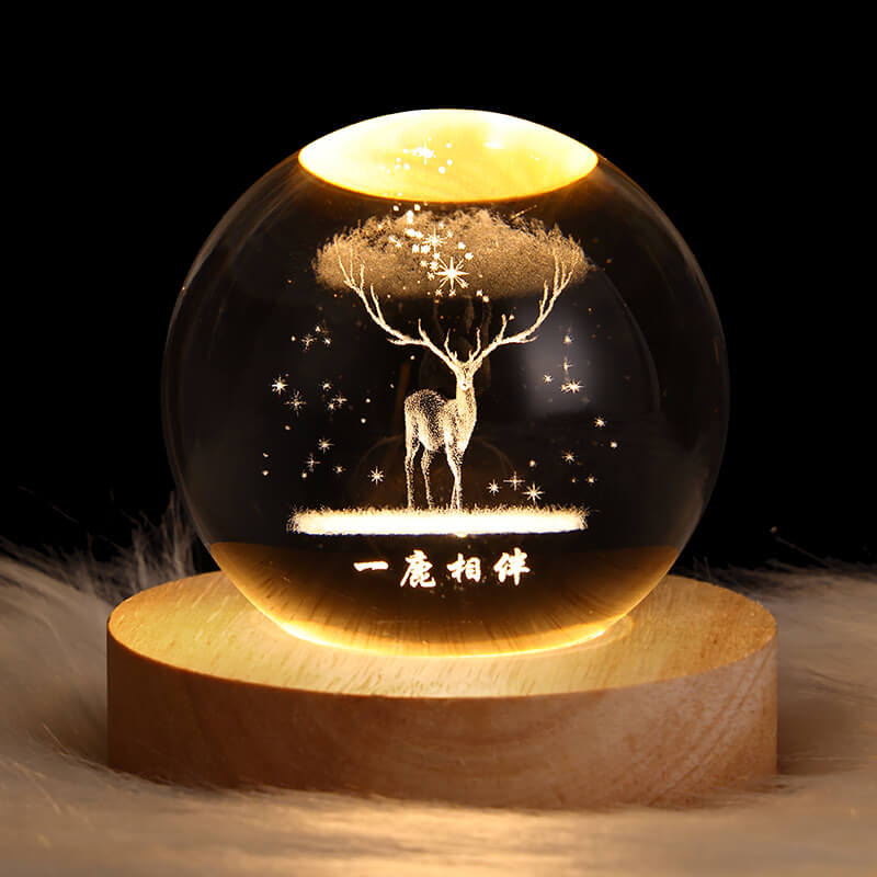 Kreatieve Decoratieve Sterren Systeem Kristallen Bol USB LED Nachtlamp Tafel Lamp