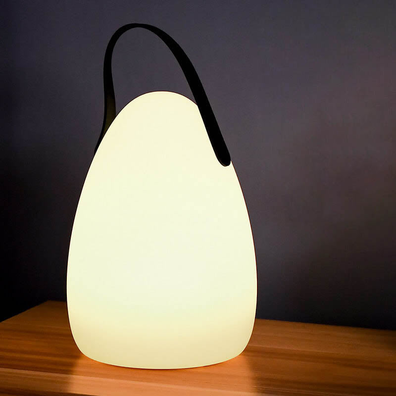 Moderne eenvoud plastic rond vierkant hand LED tafellamp voor buitenpatio